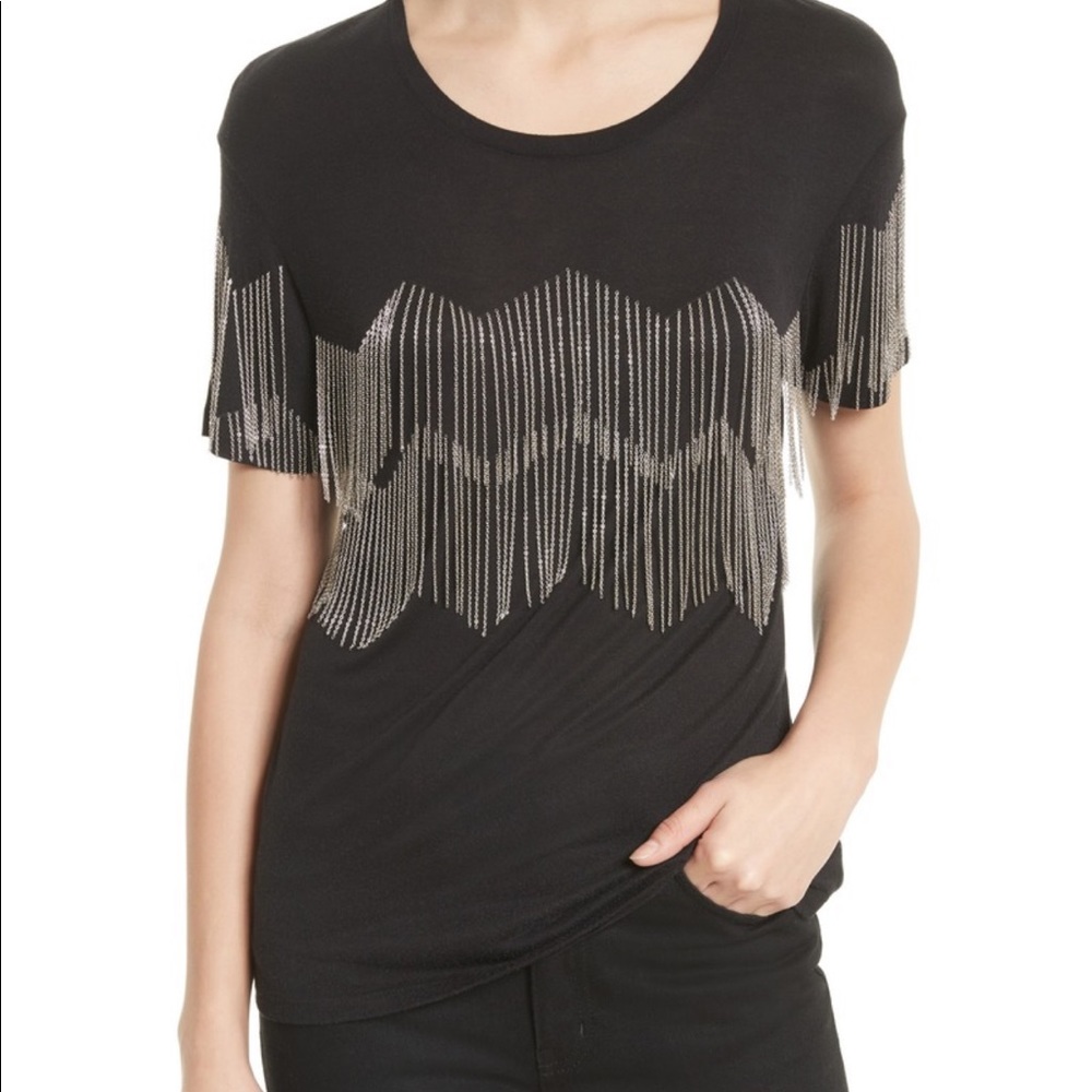 Sport The Kooples shirt with front chain fringe